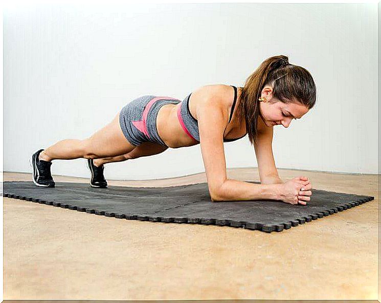 plank to strengthen the lower back