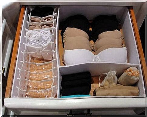 Proper storage of underwear also brings extra space to the wardrobe