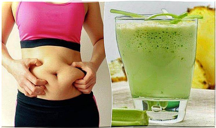 Smoothie from celery and pineapple for weight loss