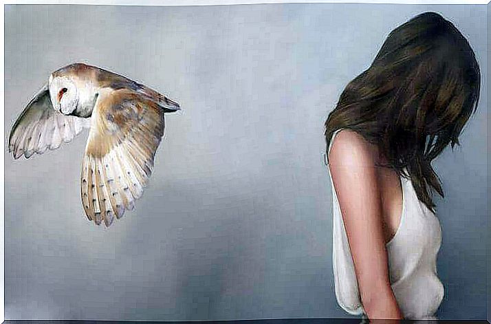 woman and owl