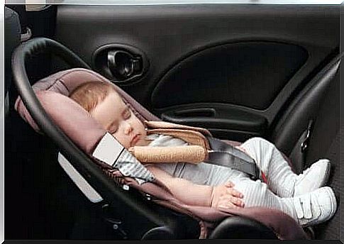 Traveling with a baby is easier if the baby is sleeping